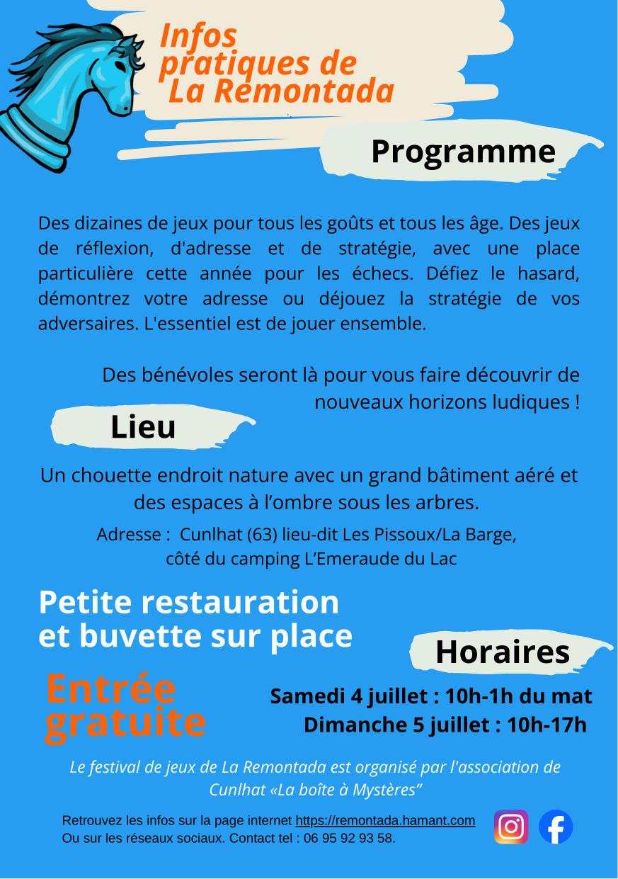 Le festival de jeux de Cunlhat se prépare...
